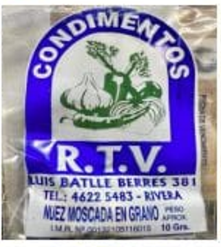 Condimento RTV - Nuez Moscada en Grano - Tira x15