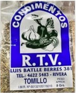 Condimento RTV - Tomillo - Tira x15