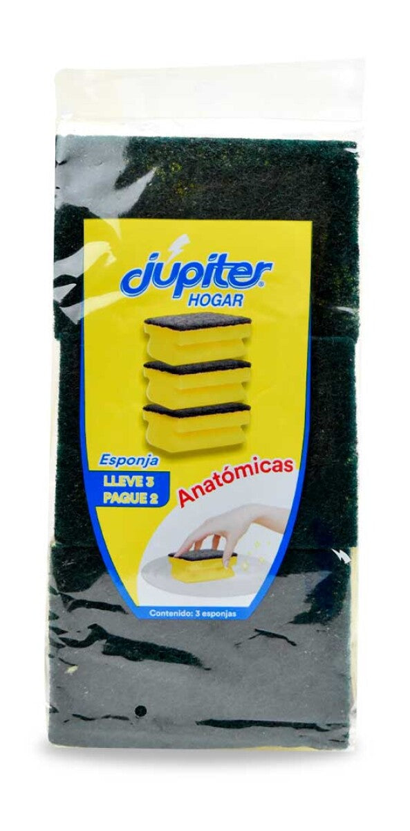 Esponja cocina comun Jupiter - Pack 3x2