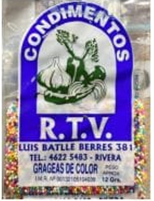 Grageas de Colores RTV - Tira x15