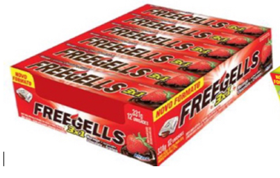 Pastillas Freegell´s Frutilla con Chocolate (Caja x12)